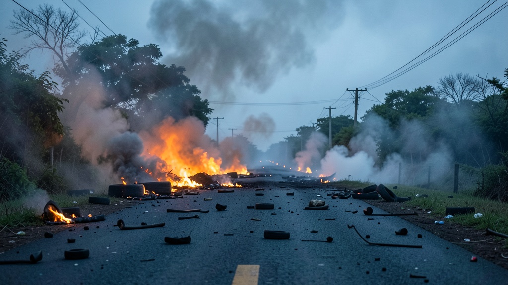 Incendio en bodega de llantas cierra tramos de General Pedro J. Montero