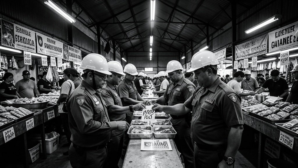 Intendentes y policías verifican precios en el Mercado Caraguay por orden de Noboa
