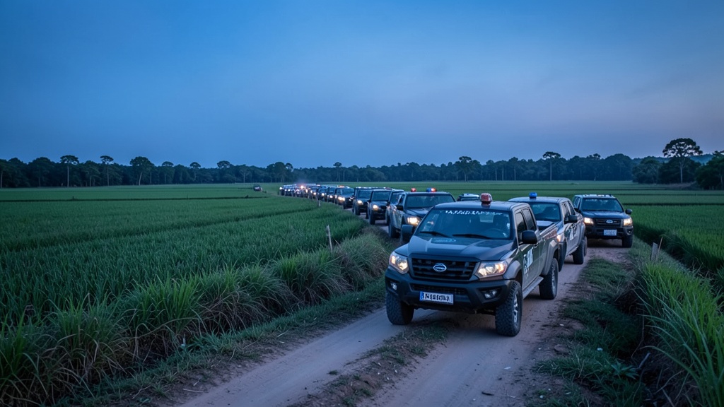 Prefectura del Guayas ejecuta operativo convoy en Yaguachi para reforzar seguridad