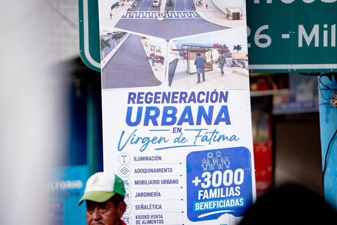 Regeneración urbana transforma a Virgen de Fátima con nuevas calles y espacios comerciales