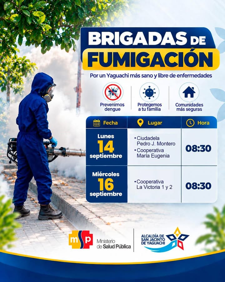 San Jacinto y MSP inician brigadas de fumigación contra el dengue este lunes