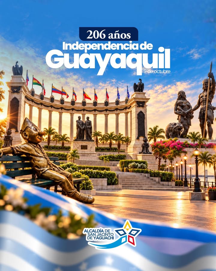 San Jacinto rinde homenaje a Guayaquil por su 206 aniversario de independencia