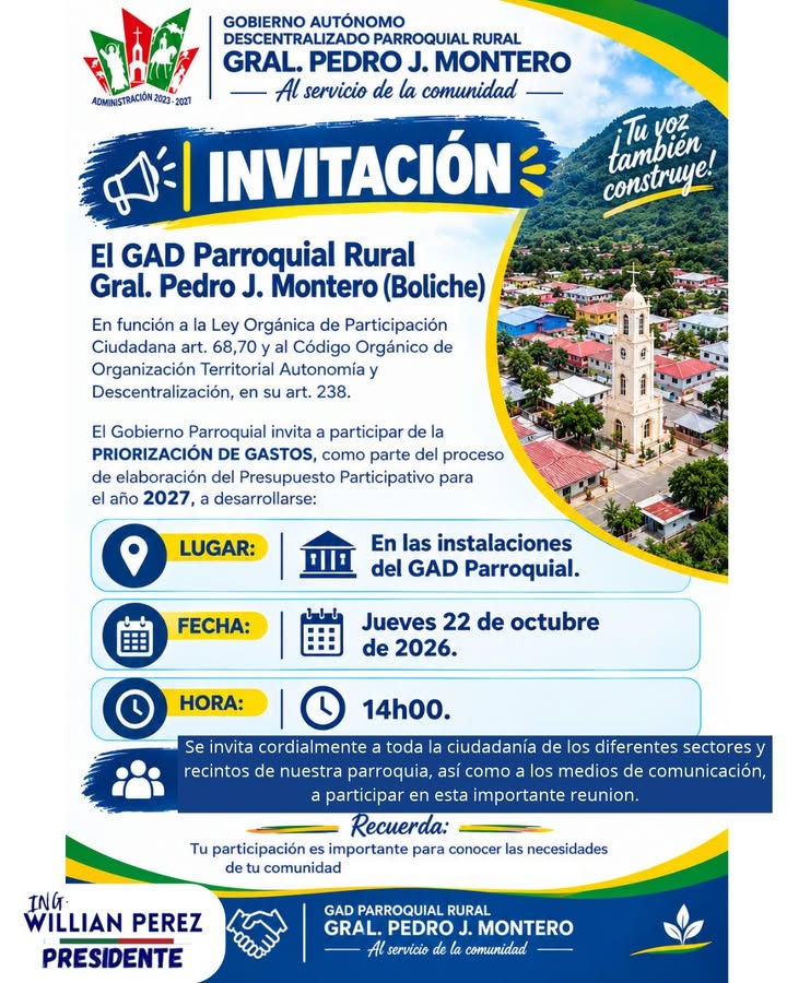 Boliche convoca a vecinos a definir obras del Presupuesto Participativo 2027