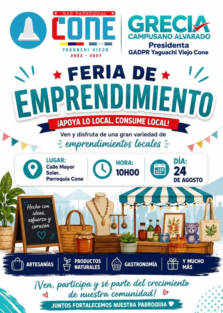 Yaguachi: Feria de Emprendimiento impulsa el comercio local en Cone este 24 de agosto