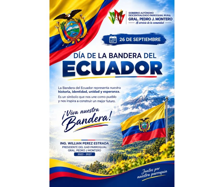 Junta parroquial de Boliche rinde homenaje a la Bandera Nacional este 26 de septiembre