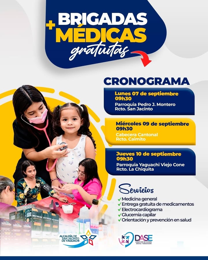Brigadas médicas gratuitas llegarán a tres recintos de San Jacinto esta semana