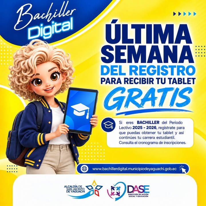 Última semana para obtener tablet gratis: Bachiller Digital llega a San Jacinto