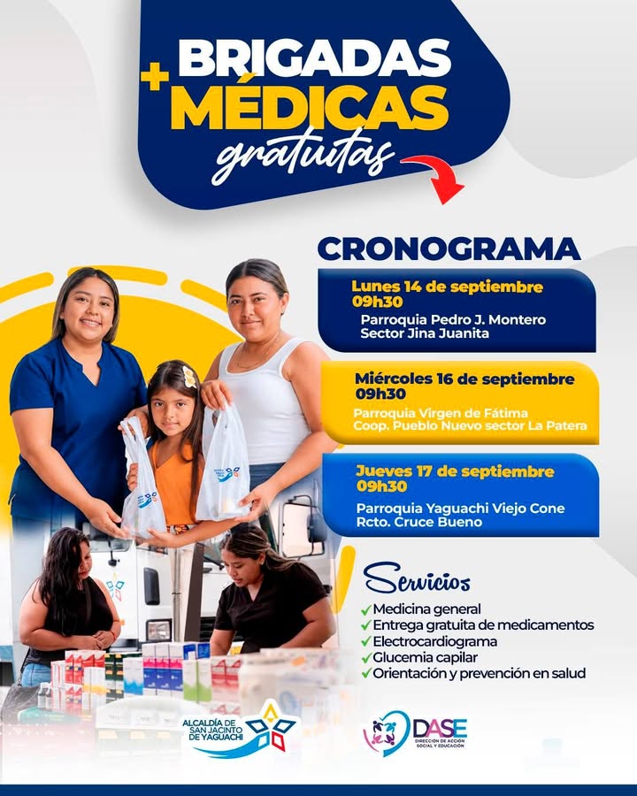 San Jacinto lleva salud gratuita a tres parroquias del cantón Yaguachi