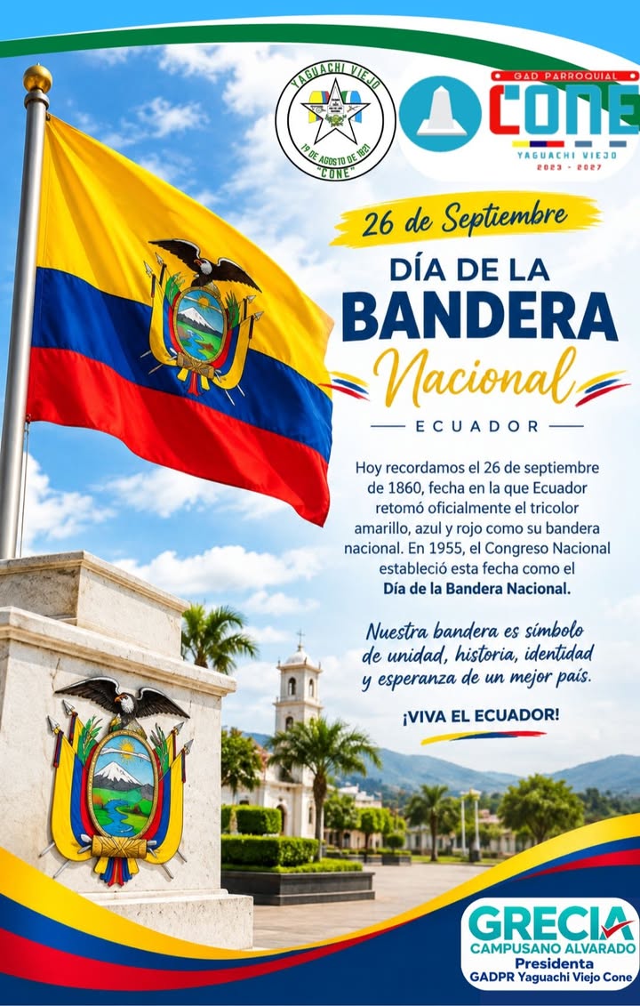 Yaguachi Viejo Cone: Junta Parroquial rinde homenaje a la Bandera Nacional