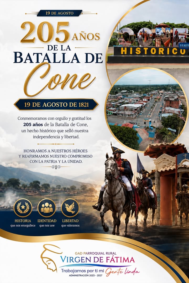 Yaguachi celebra el bicentenario y cinco de la Batalla de Cone con orgullo local