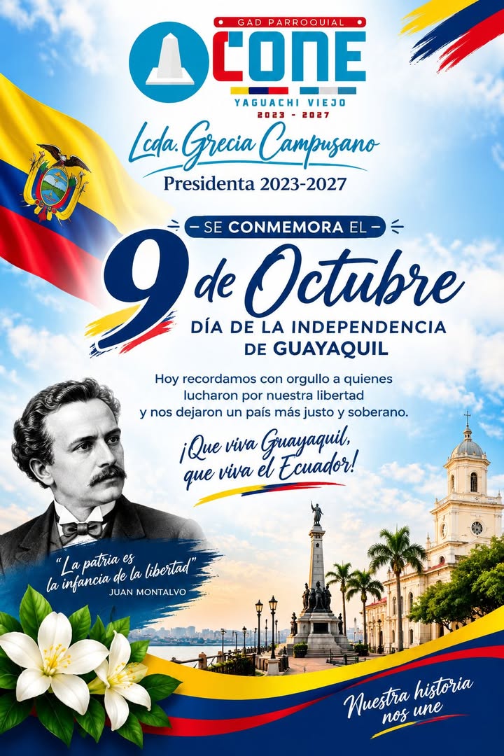 Yaguachi Viejo: Junta Parroquial conmemora el 9 de Octubre con orgullo local
