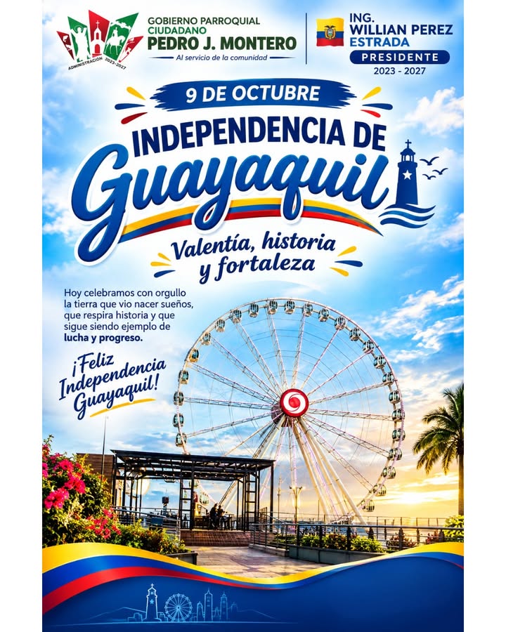 Vecinos de Boliche celebran la Independencia de Guayaquil este 9 de octubre