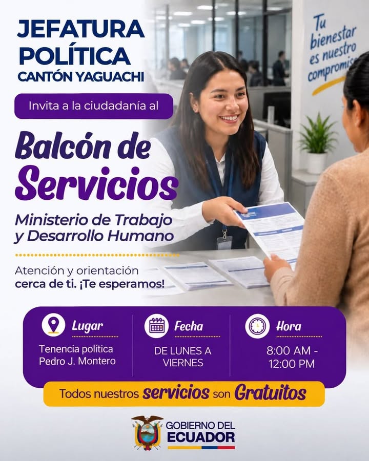 Boliche: La Tenencia Política convoca al Balcón de Servicios del Gobierno Nacional