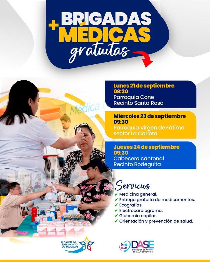 Brigadas médicas gratuitas de San Jacinto llegan a comunidades rurales y cabecera