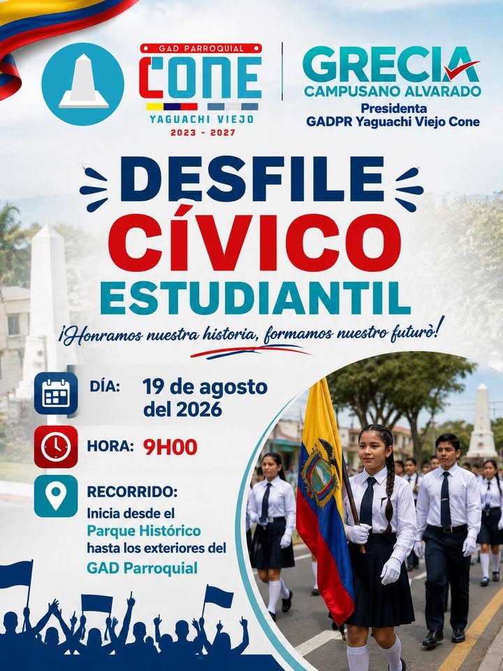 Yaguachi celebra el civismo con un desfile estudiantil desde el Parque Histórico